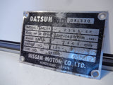 Datsun 26OZ OEM Frame ID Plate